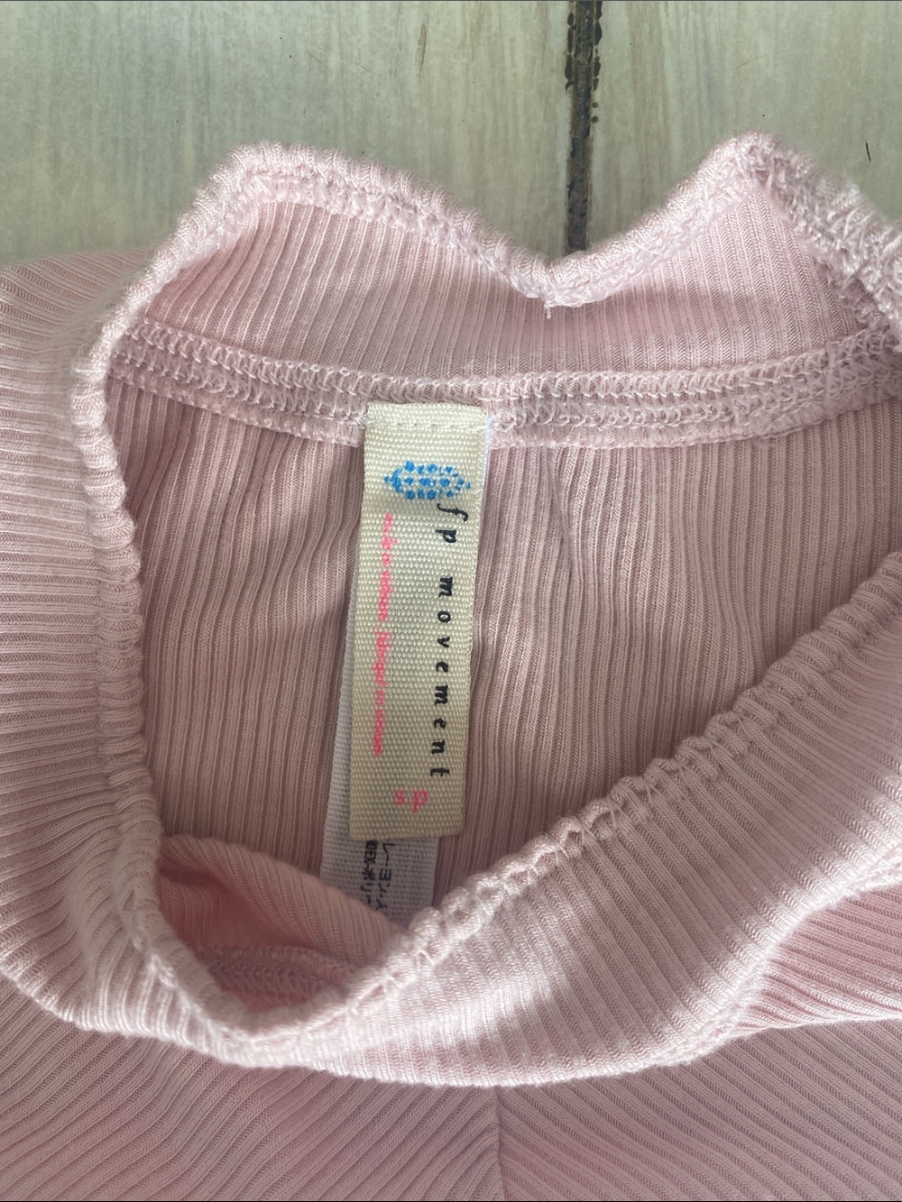 FP Movement Pink Ribbed Long Sleeve Top Small - Picture 2 of 4